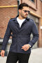 Men's Navy Blue Seasonal Lined Belted Double-Breasted Trench Coat - 5