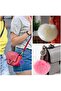 Pompoms Keychain Soft Fluffy Faux Fur Ball with Gold Plated Keyring Handbag Backpack Hanging - 8