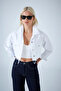 Women's White Short Denim Jacket Tss103 - 6