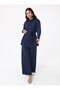Tie Waist Shirt and Trousers Double Set - Navy Blue - - 2