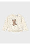 Brown Patterned Baby Girl Long Sleeve T-Shirt 2077