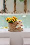 4-Piece Sunflower Table Lamp - Bottom Rattan & Organizer & Vase & Sunflower Set - 2