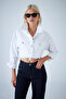 Women's White Short Denim Jacket Tss103 - 3