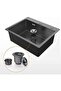 M85545B Black Rectangular Single Bowl Kitchen Sink, Stainless Steel Sink for Kitchen with D - 4