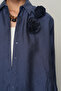 Women's Double Rose Embroidered Solid Color Shirt on the Front - 3