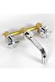 Wall Mounted Basin Mixer Tap with Double Cross-head Handles Brass Chrome - 8