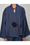 Women's Rose Detailed Side Tie Solid Color Kimono-Jacket - 3