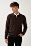Zippered Polo Collar Sweater
