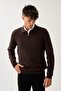 Zippered Polo Collar Sweater - 2