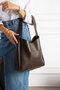 Brown Women's Large Volume Shoulder Bag - 3