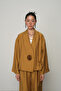 Women's Rose Detailed Side Tie Solid Color Kimono-Jacket