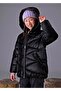 Girl's Padded Soft Texture Long Thick Winter Coat 7436 Black - 2