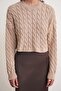 6863 Women's Hair Braided Crop Sweater Mink - 5