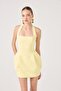 Mini Yerry Dress with Halter Neck and Pockets Yellow - 2