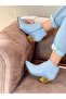 Dalida Baby Blue Calf Suede 6 cm Heel Dallas Short Boots