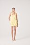 Mini Yerry Dress with Halter Neck and Pockets Yellow - 3