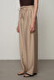 Women's Solid Color Elastic Waist Wide Leg Pants - 3