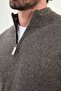 Gray Slim Fit Zippered Half Turtleneck Men's Knitwear Sweater Brown - 11548.25K - 2