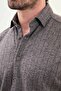 Striped Slim Fit Long Sleeve Lumberjack Wool Men's Shirt Light Brown - 27099.25K - 2