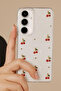 Samsung A16 Compatible - Epoxy Cherry Pattern, Transparent, Shockproof Phone Case - 6