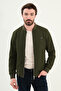 Striped Slim Fit Judge Collar Men's Coat Khaki - 39645.25K
