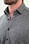 Striped Slim Fit Long Sleeve Lumberjack Wool Men's Shirt Black - 27096.25K - 2