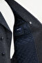 Striped Slim Fit Wide Collar Double Breasted Cashmere Men's Coat Navy Blue-Grey - 21324.25K - 6