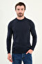 Patterned Slim Fit Crew Neck Men's Knitwear Sweater Navy Blue - 11566.25K