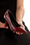 Silver Closed Stiletto 9 cm Thin Heel New Season Classic Women's Shoes - 3
