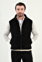 Plain Slim Fit Stand Collar Velvet Men's Vest Black - 40947.25K - 4