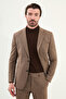 Gray Slim Fit Bag Pocket Mono Collar Wool Men's Suit Camel - 45414.25K - 4