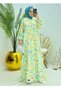 Floral Modal Dress Fabric Colorful Hijab Long Dress with 4 Buttons 145cm Long