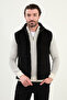 Plain Slim Fit Stand Collar Velvet Men's Vest Black - 40947.25K
