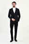 Straight Slim Fit Mono Collar Classic Wool Men's Suit Navy Blue - 45410.25K - 3