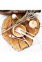 4 Piece Wooden Spoon Kitchen Set Wooden Spoon Fork Spatula 30 cm - Natural