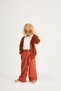 Boy's Retro Thessaloniki Cardigan & Gabardine Wide Leg Pants Set – Brown Color