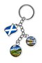Scotland Triple Epoxy Metal Double Sided Drop Keychain Scotland