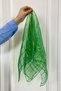 Large Size 70cm Gold Silvery Bridal Halay Handkerchief, Bridesmaid Henna Shawl, Wedding Convoy Green 10 Pieces - 2