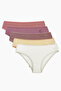 Boxed 5-Piece Ribbed Bikini Panties Set with Embroidery Detail