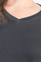 11105 Black V-Neck Long Sleeve T-Shirt - 7