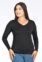 11105 Black V-Neck Long Sleeve T-Shirt - 3