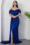 Sweetheart Neckline Front Gathered Sequin Dress 41066 - 7