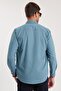 Men's Regular Fit Comfortable Cut Double Pocket Sport Collar Denim Petrol Shirt - 7