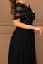 Tulle Pearl Detailed m Midi Length Dress - Black - 3