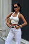 Ekru Front Gathered Strap Crop Flexible Blouse - 4