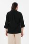Plus Size Chiffon Blouse with Pearl and Buckle Detail - 5