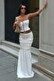 12955 Ecru Stripe Ruffled Maxi Woven Skirt - 3