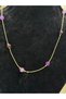 Purple Beaded Thin Chain Necklace