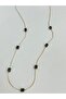 Black Cracked Stone Chain Necklace - 3