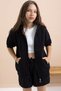 Black Girl's Hooded Cardigan with Hood 21518 - 4